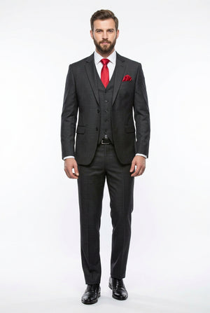 Arvind Lorenzo dark grey suit fabric