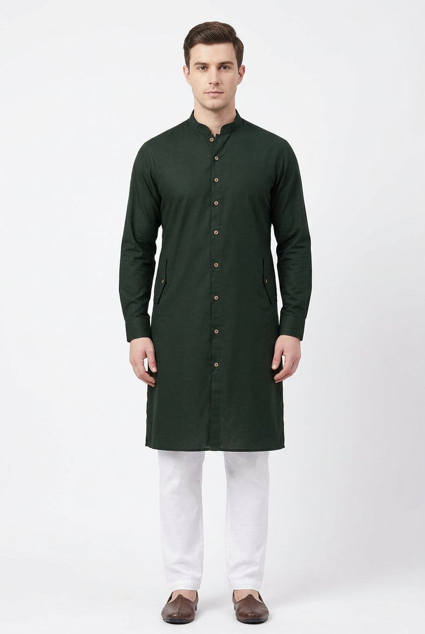 Arvind tresca cotton readymade green kurta
