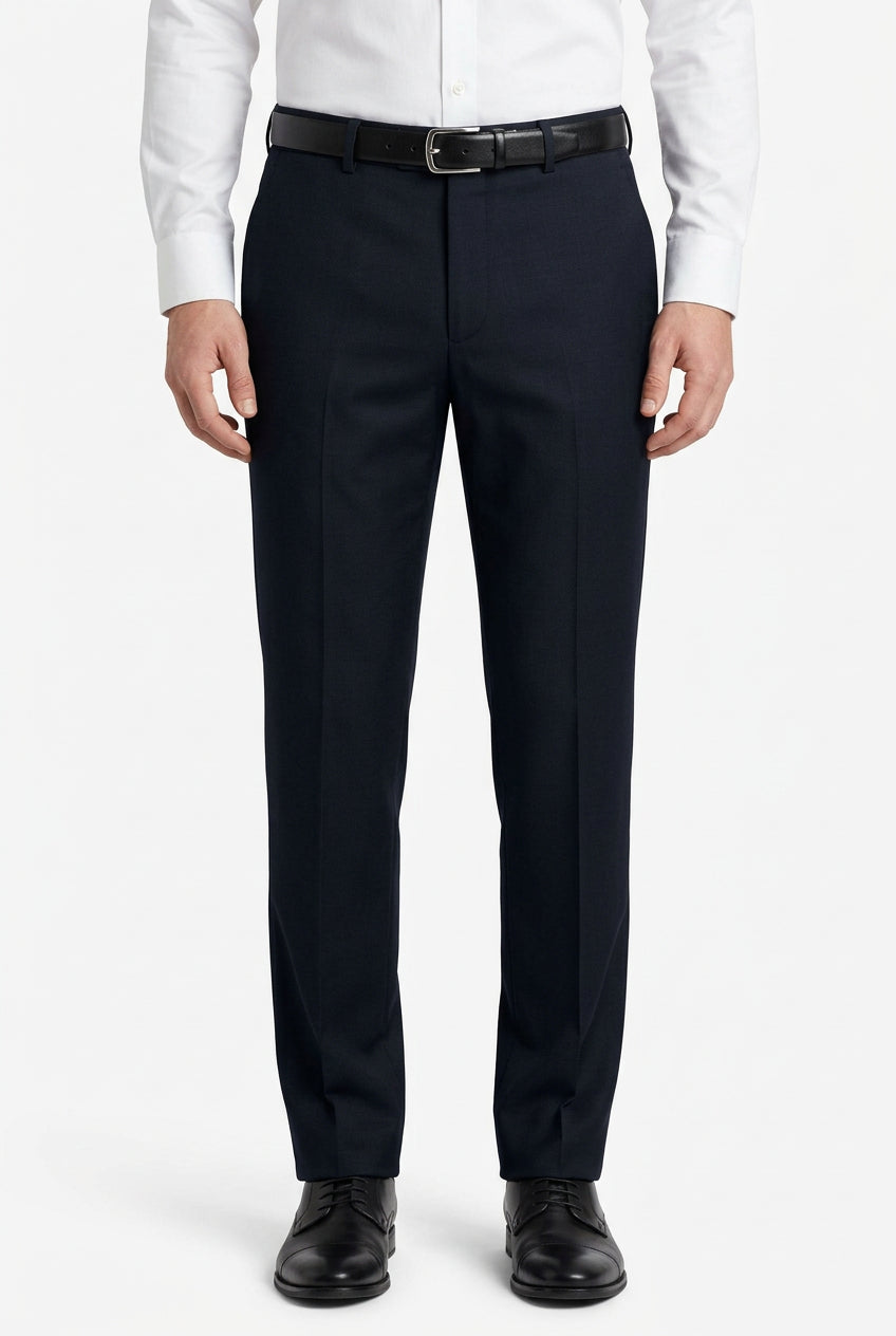 Navy blue Arvind Terry Rayon Suiting Fabric, high-quality textile with smooth texture and vibrant color for tailoring.