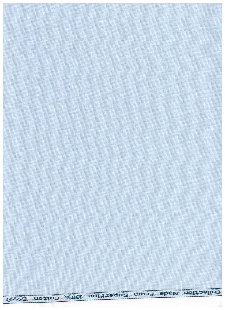 Blue Arvind Tresca Giza Cotton fabric for shirts, showcasing smooth, high-quality cotton material with a subtle textured weave.