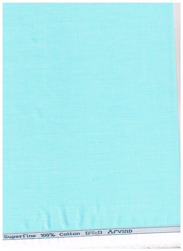 Arvind Cotton shirt Fil-a-fil aqua blue shirt fabric
