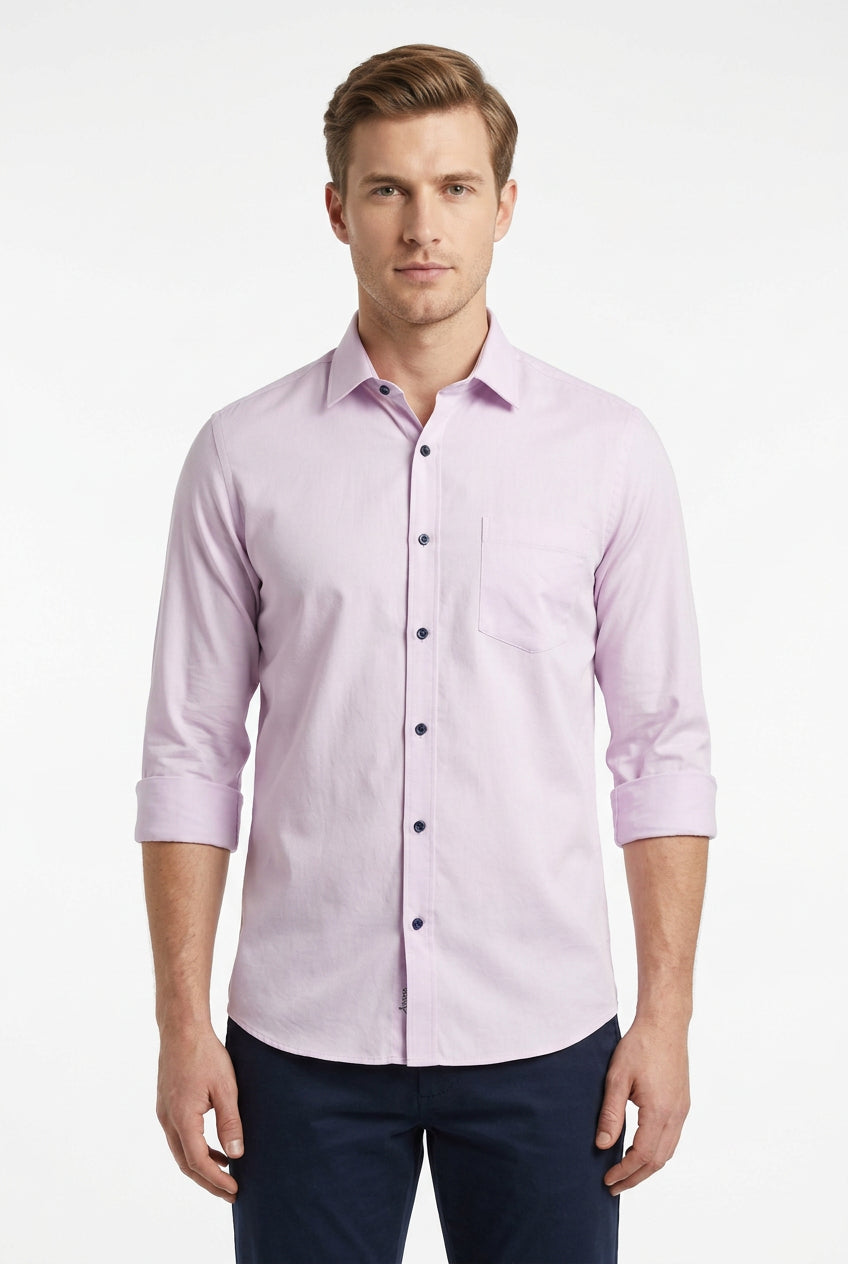 Arvind tresca giza cotton lavender readymade shirt