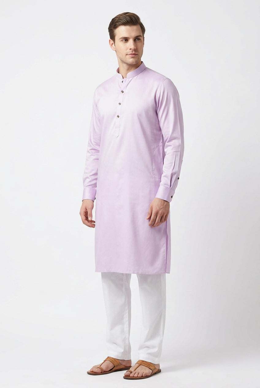 Arvind tresca giza cotton lavender readymade kurta