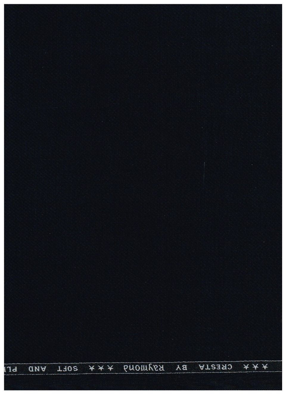 A square black product card or label with a white printed header strip at the top reading 'CRESTA BY RAYMOND SOFT AND PL...'.