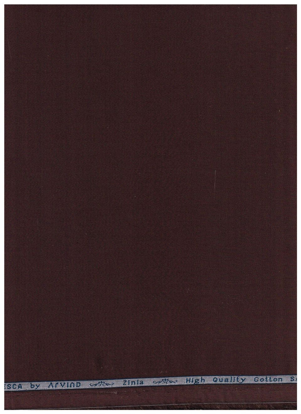 Brown Arvind Cotton Satin shirt fabric swatch with smooth satin finish and soft cotton texture.