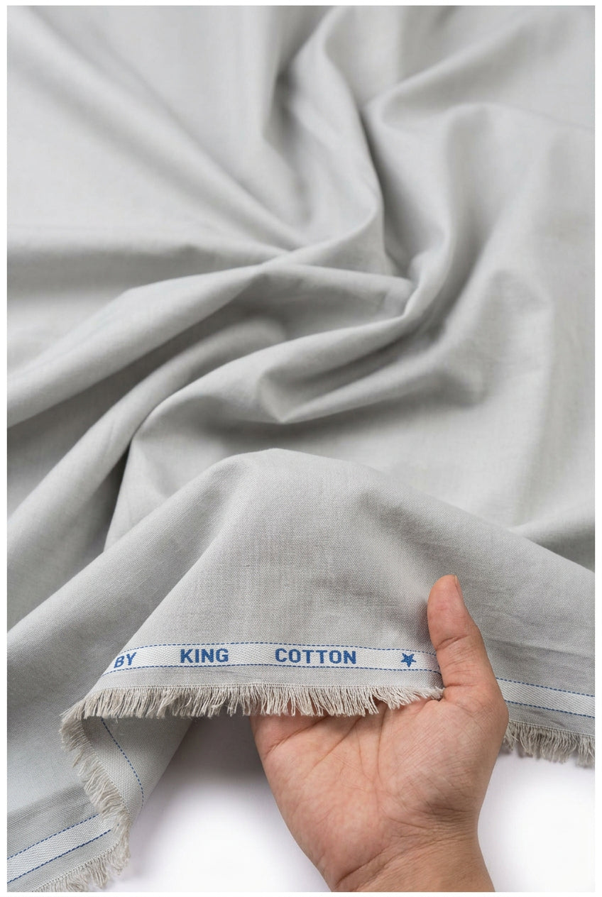 Cotton king light grey shirt farbic hand mockup 
