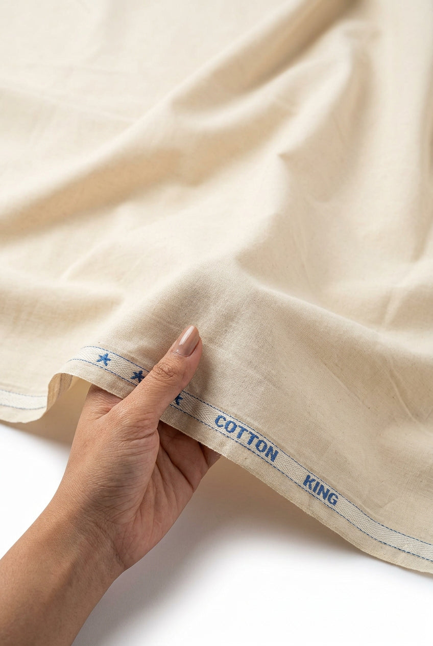 cotton king beige color shirt fabric