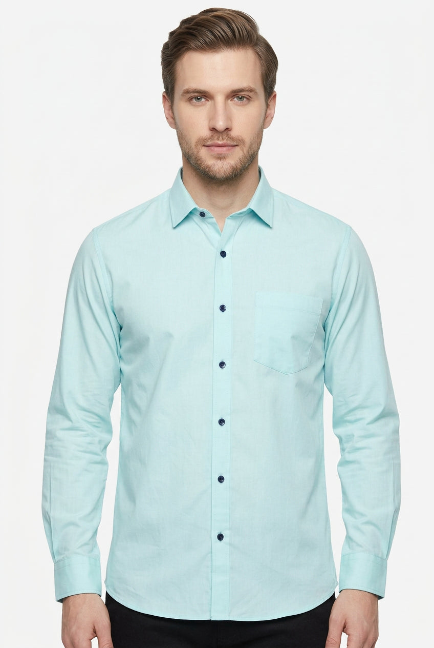 cotton king aqua blue shirt 
