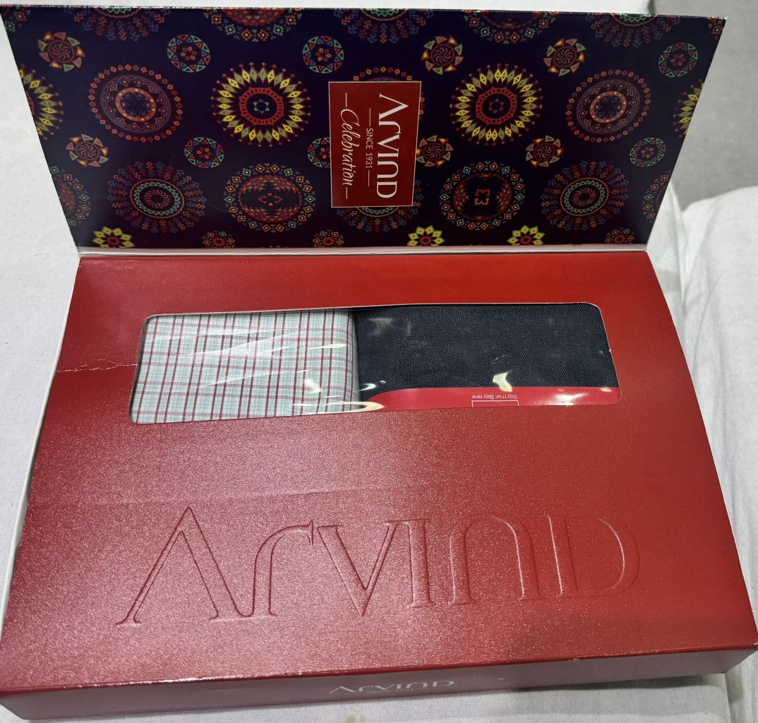 Arvind Combo Gift Pack of Unstitched Shirt & Trouser Fabrics
