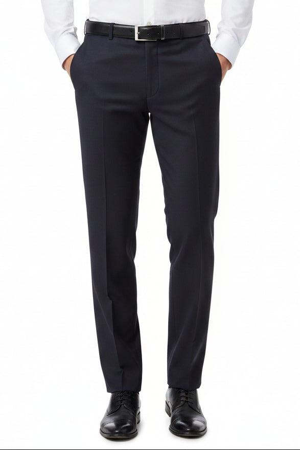 Black Mafatlal poly viscose trousers and suiting fabric shown in the image.