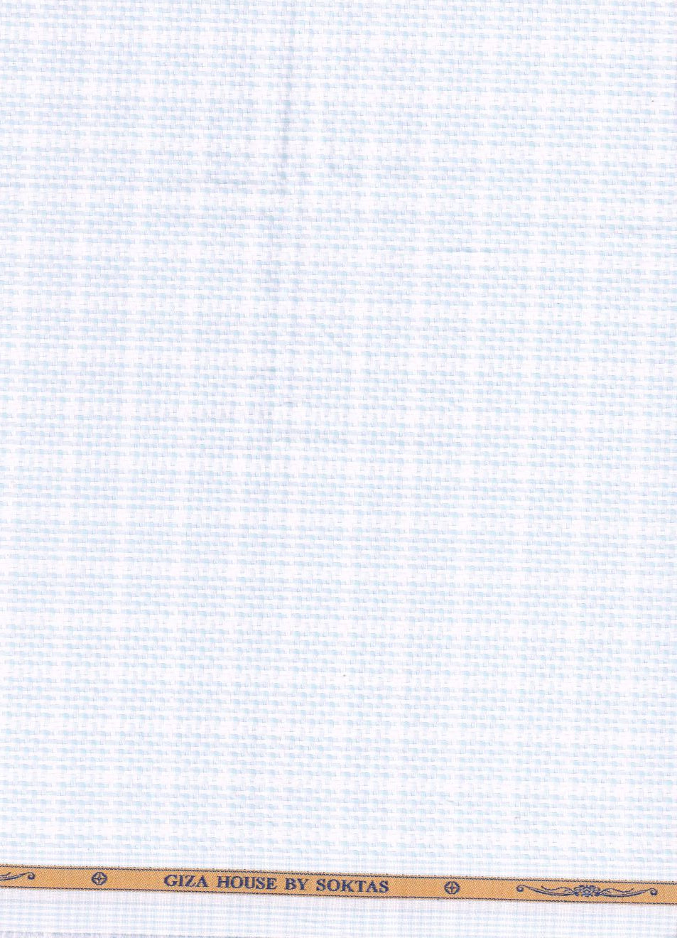 Blue Dobby self Check on White background Soktas shirting fabric