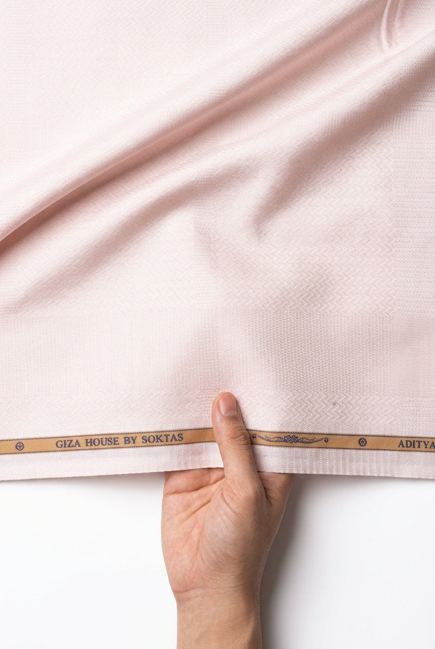 soktas giza cotton dobby pink shirt fabric 