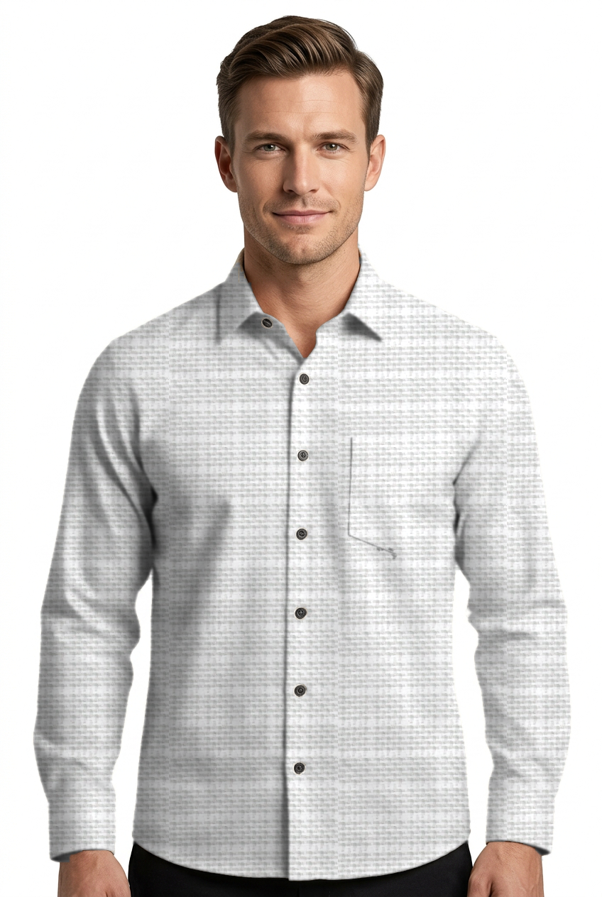 soktas giza cotton dobby grey color readymade shirt