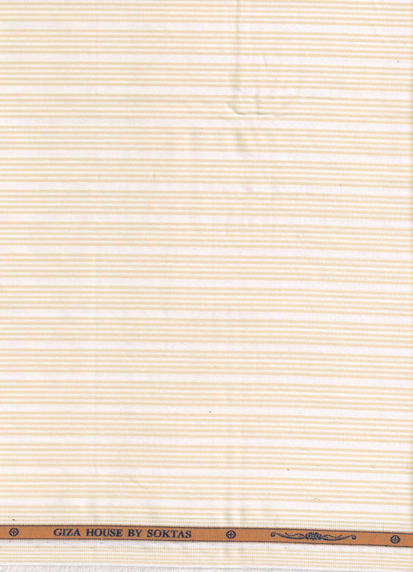 Soktas Giza Cotton Yellow stripe shirt fabric