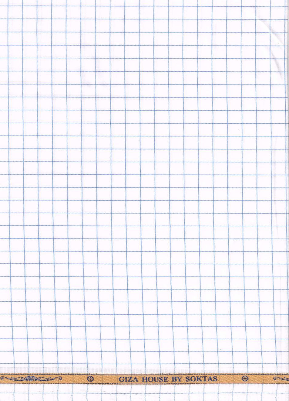 Blue Checks on white background Soktas shirting Fabric