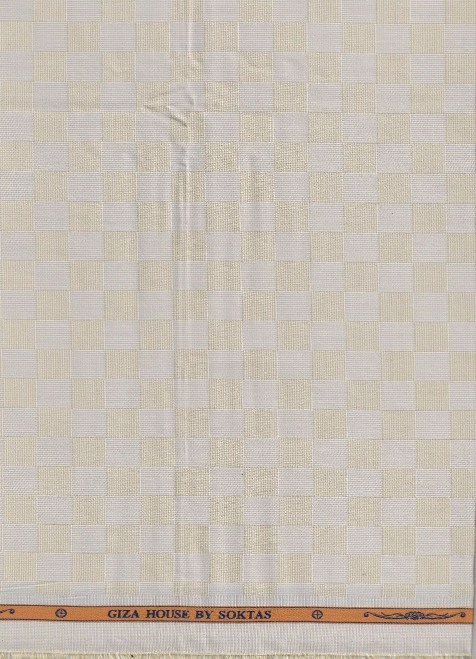 Mustard Yellow small dobby checks Soktas cotton shirting fabric