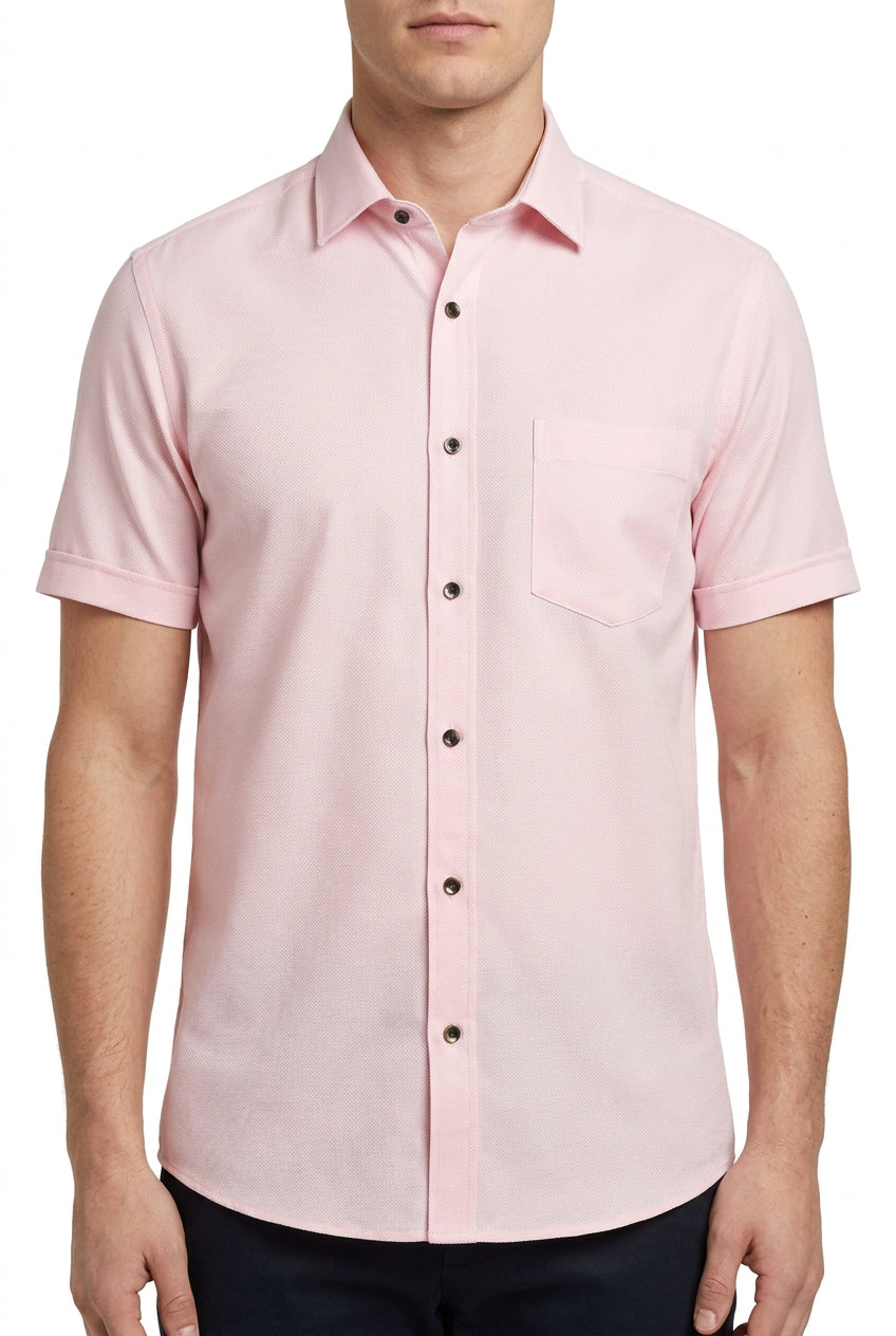 SOKTAS GIZA COTTON DOBBY LIGHT PINK READYMADE SHIRT