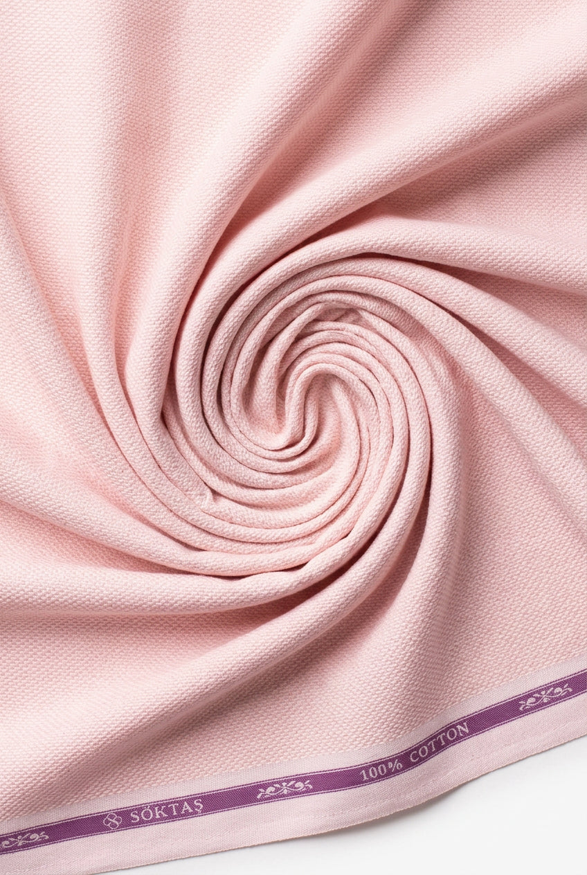 SOKTAS GIZA COTTON DOBBY LIGHT PINK SHIRT FABRIC