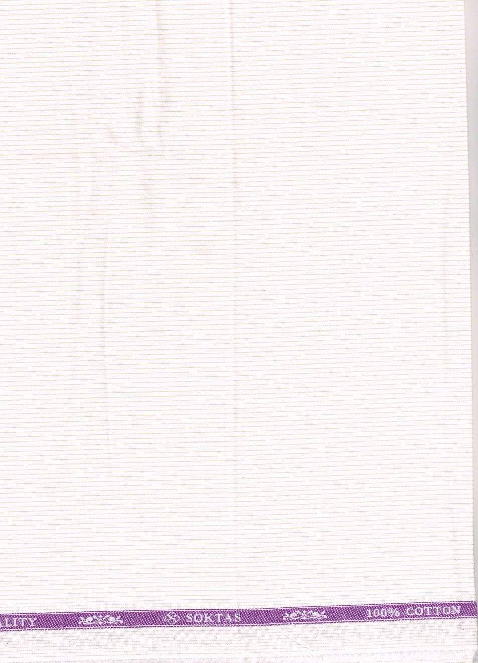 Orange Micro Pinstripe on Off White background Soktas Shirting Fabric