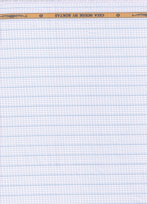 BLue Stries on white micro check background Soktas shirting fabric