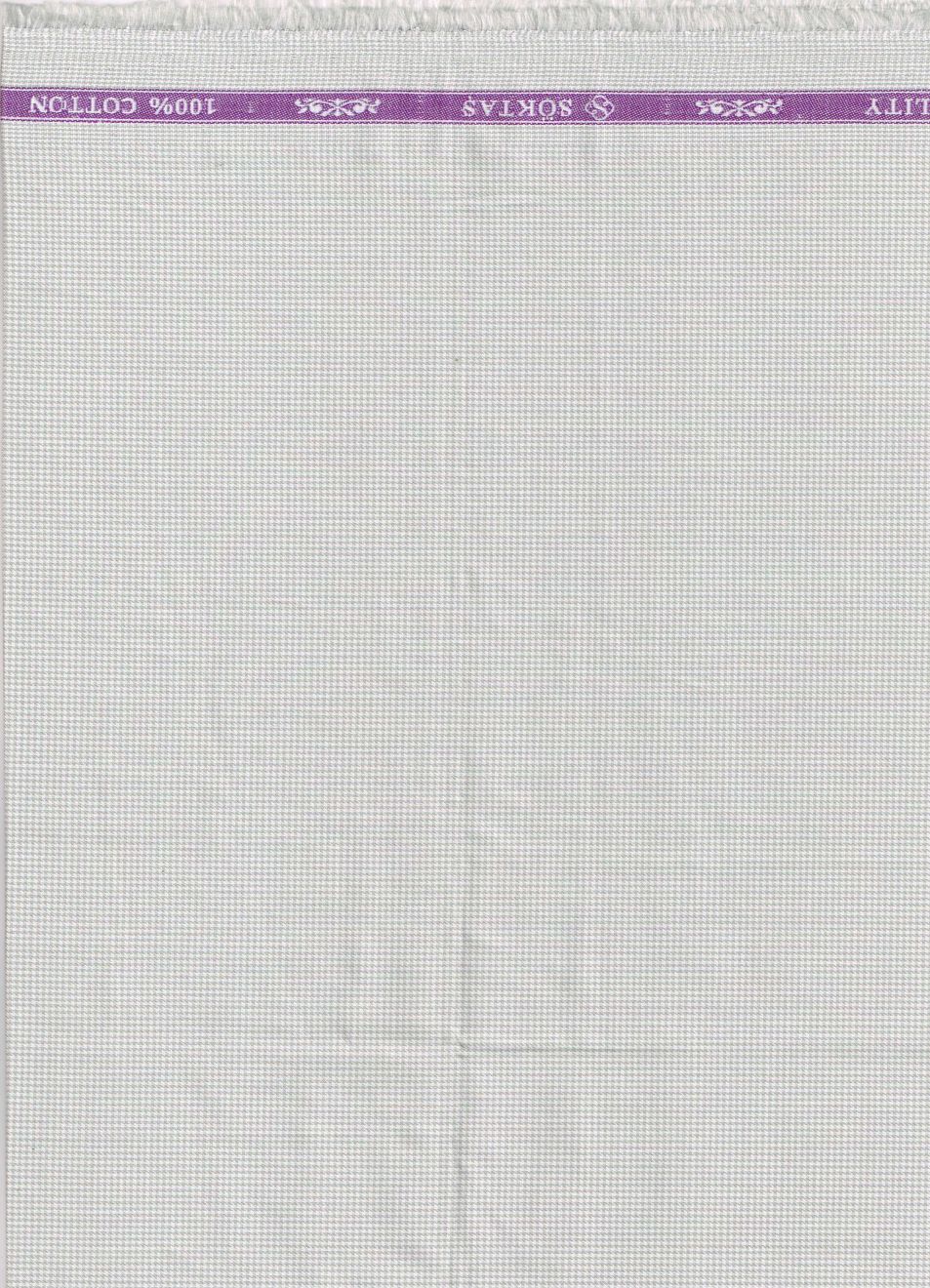 Grey plain dobby on white background Soktas shirting fabric
