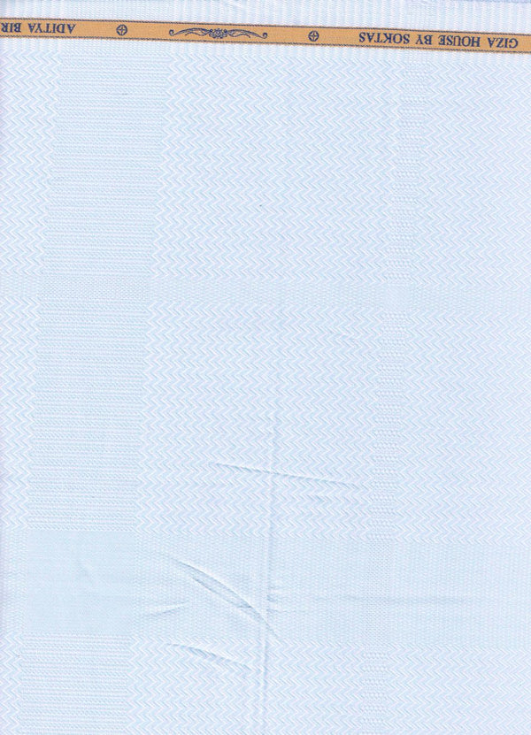 Light blue Dobby self Checks Soktas Shirting Fabric