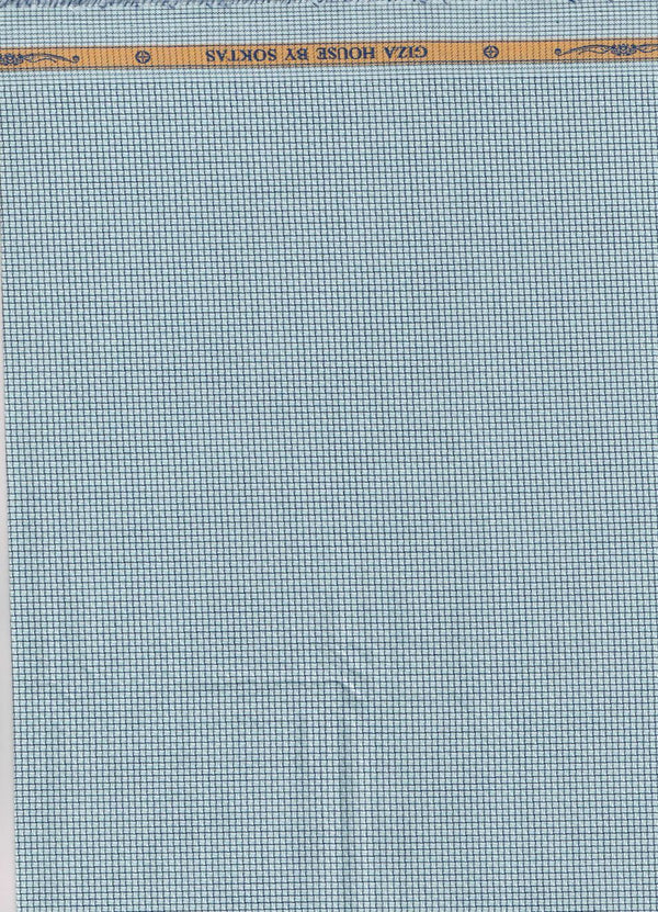Light sea Green Dobby Self Check pattern Soktas shirting fabric