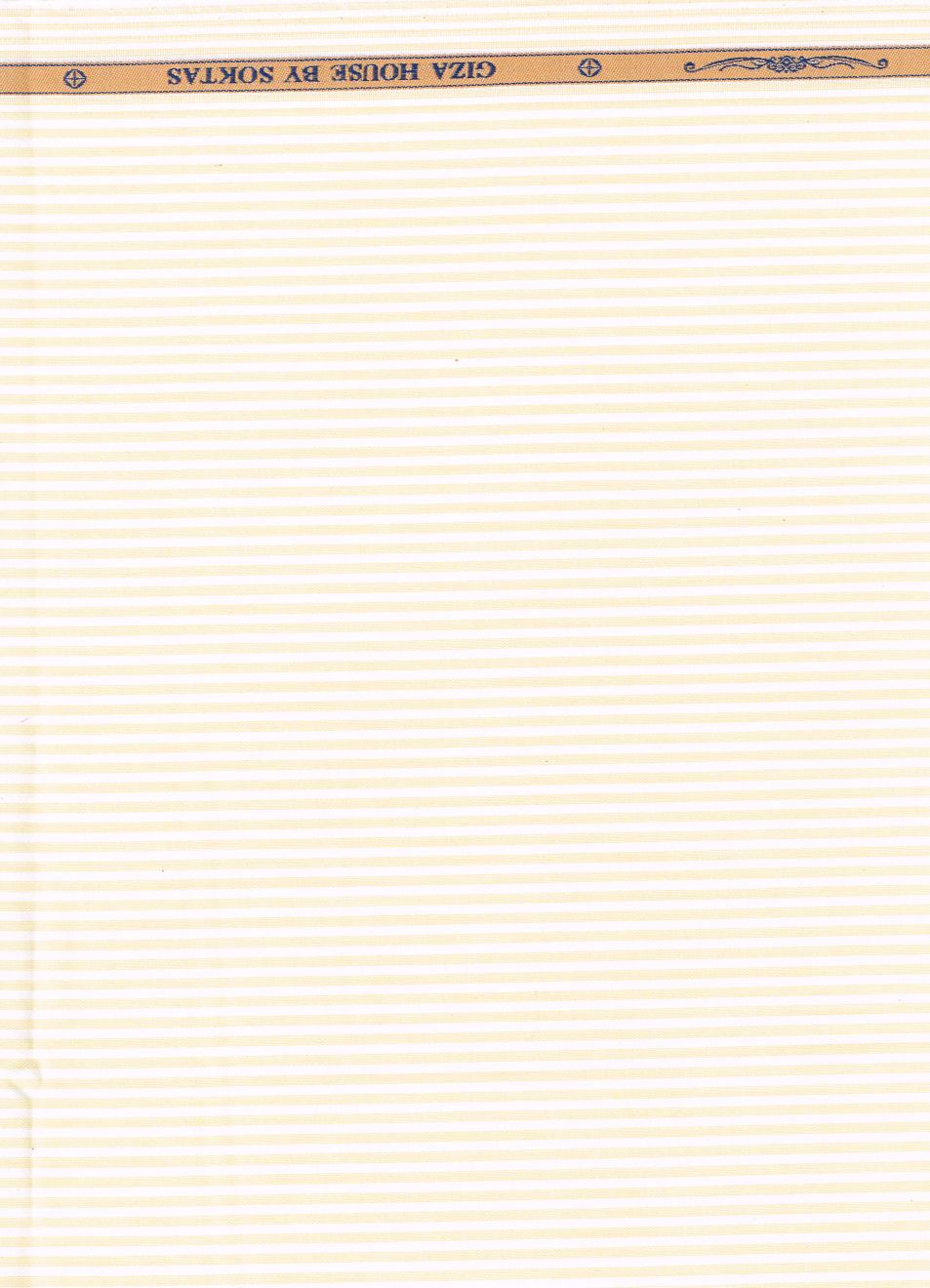 Yellow pinstripe on white background Soktas Shirting Fabric