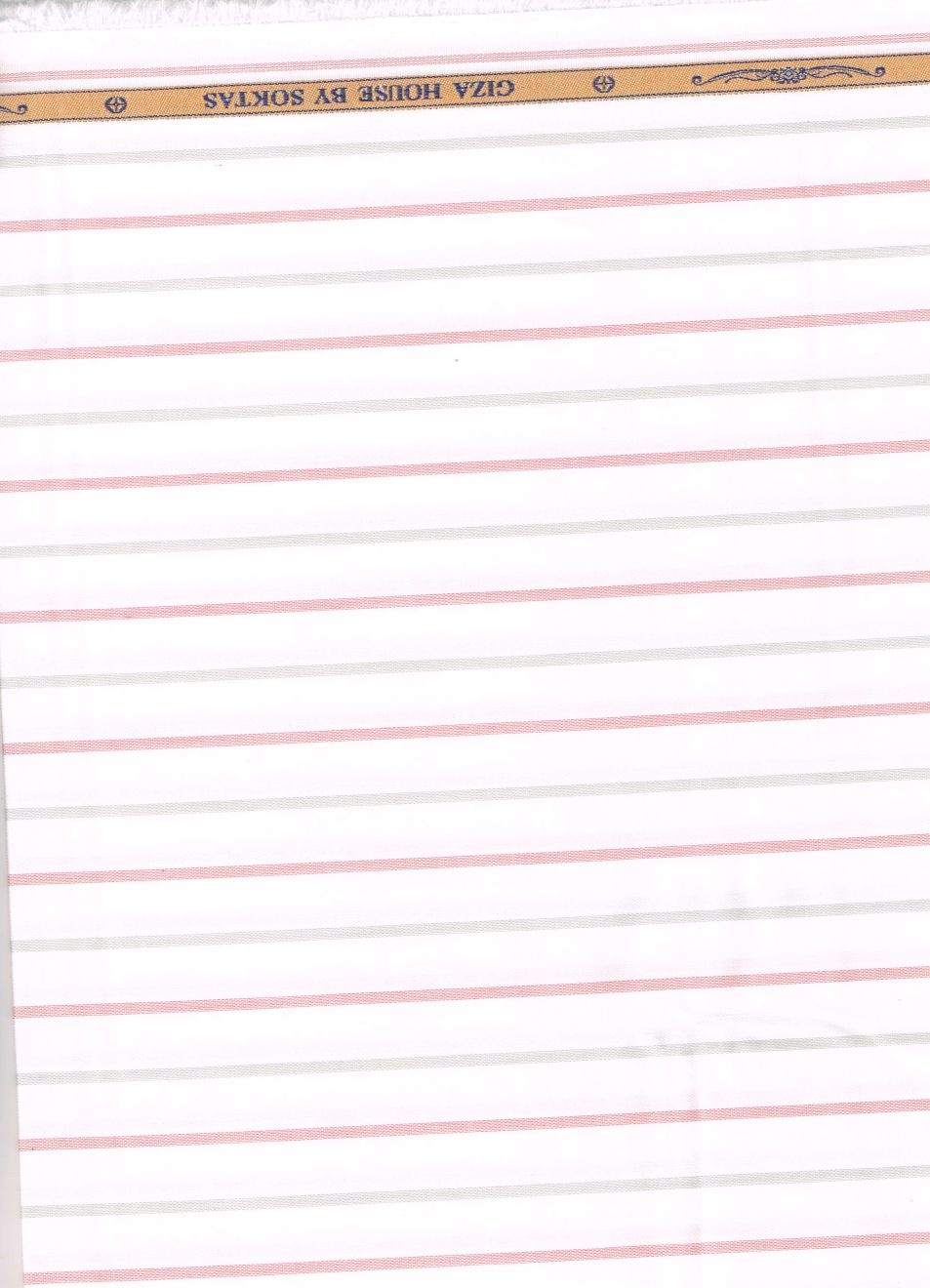 Pink & Grey Stripe on White background Soktas Shirting Fabric