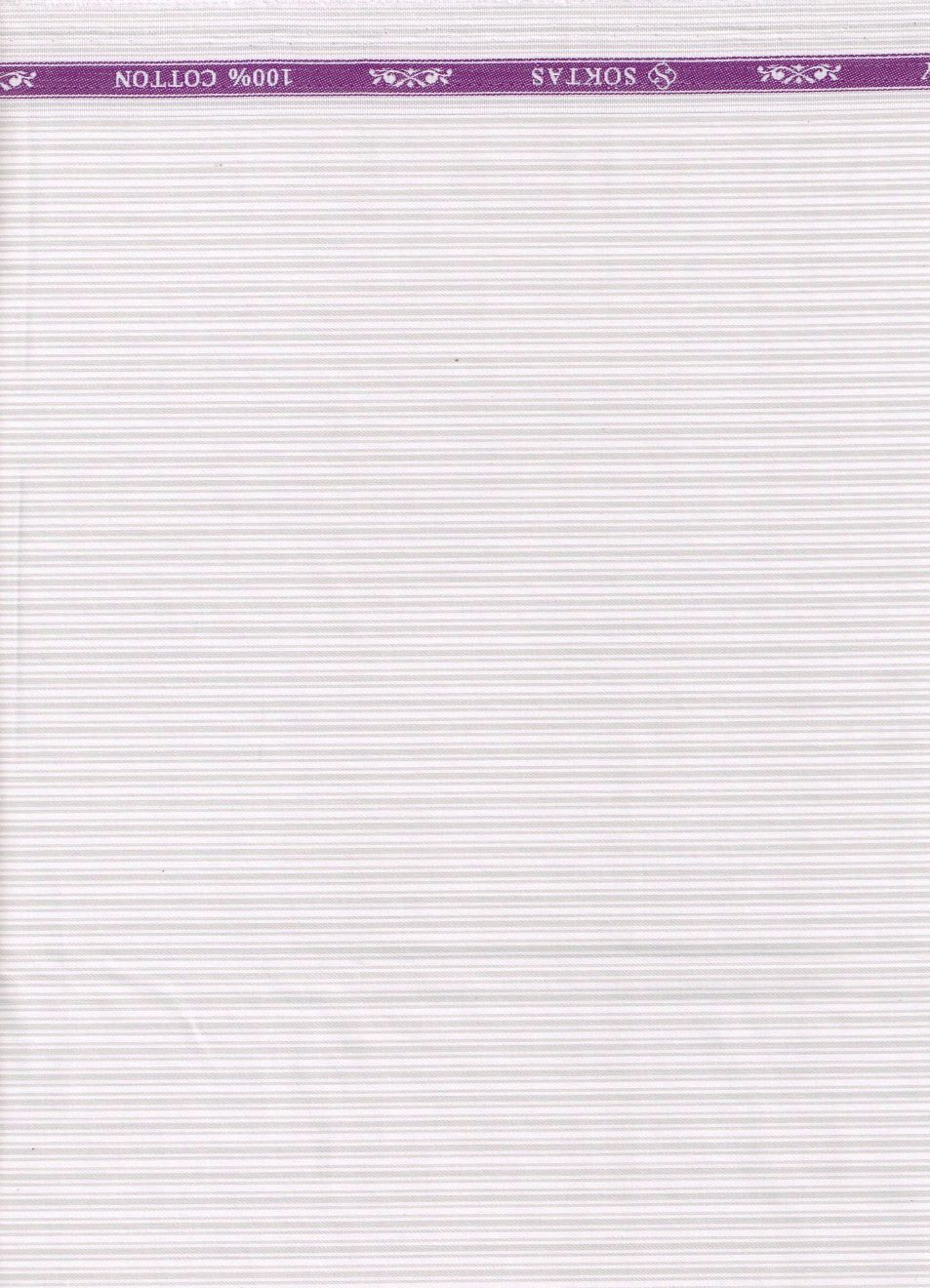 Light Grey Micro Pinstripe on white background Soktas shirting fabric