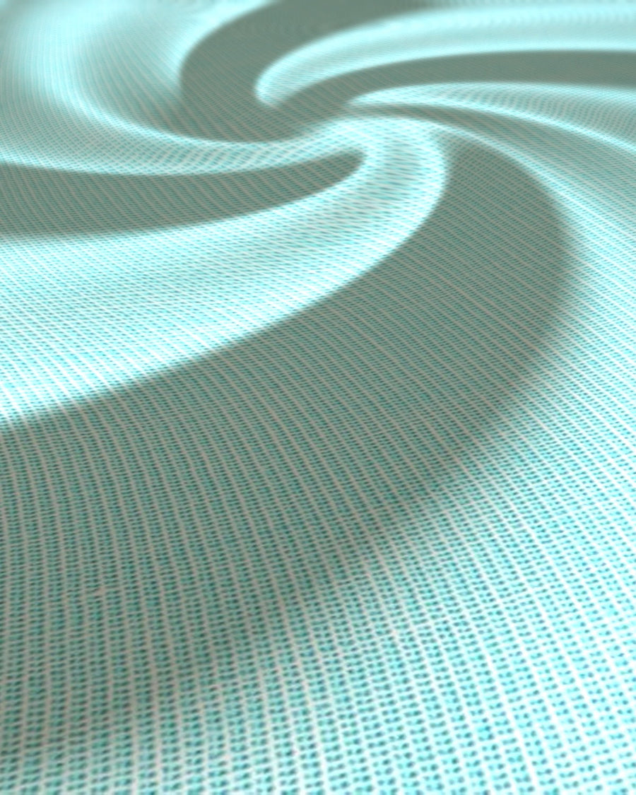 Arvind Cotton Shirt Fabric Fil-A-Fil Aqua Blue - weave close-up with draped swirl