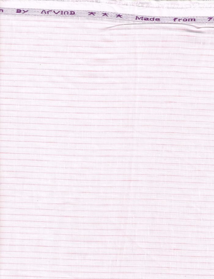 Arvind Light Pink Striped Shirting Fabric