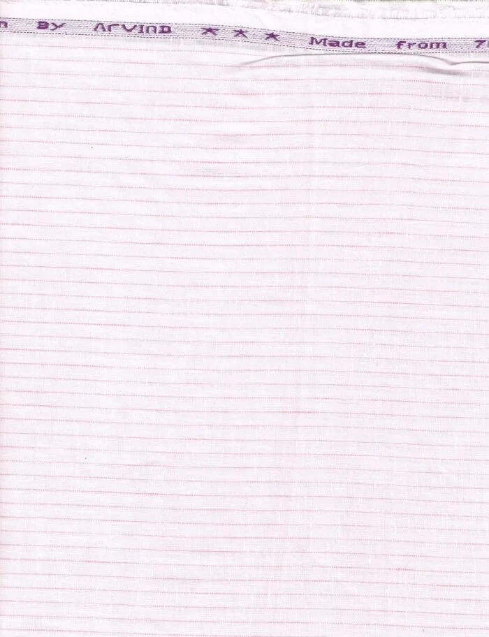 Arvind Light Pink Striped Shirting Fabric