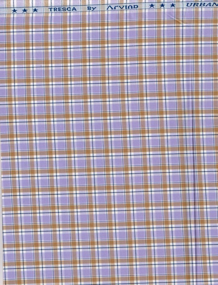 Arvind Blue & Brown Checks shirting Fabric