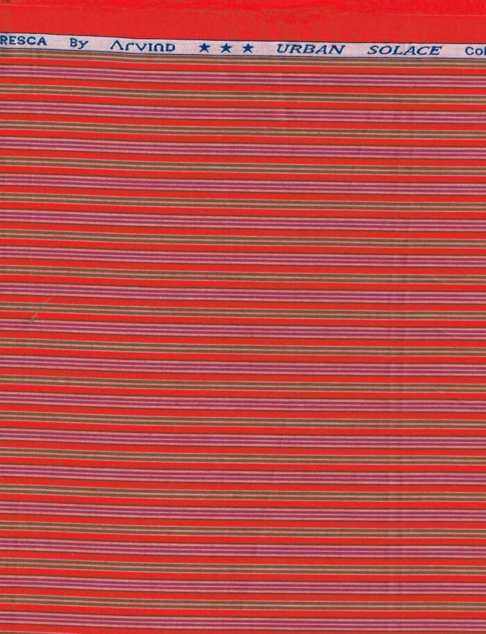 Arvind Red Striped Shirting fabric