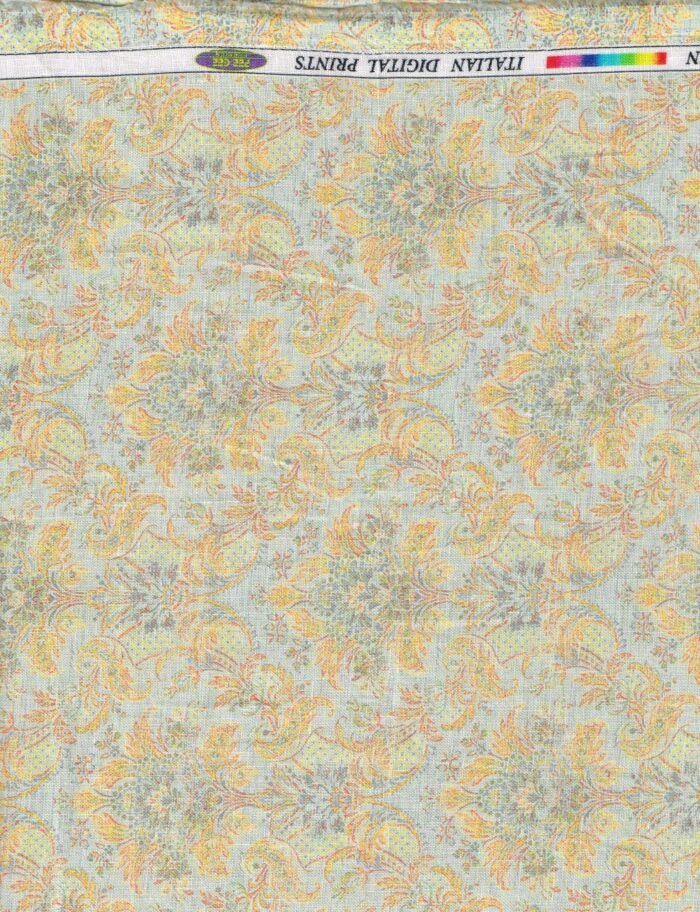 Pee Gee Yellow Digital Printed Linen Shirting Fabric