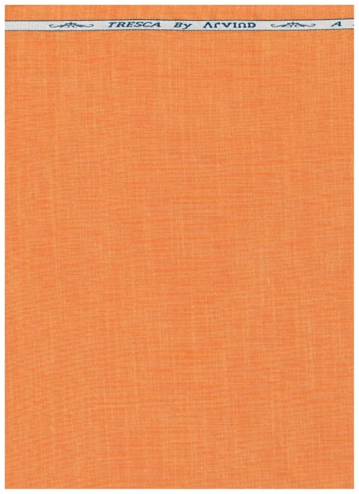 Arvind Tresca Cotton Orange Shirting fabric