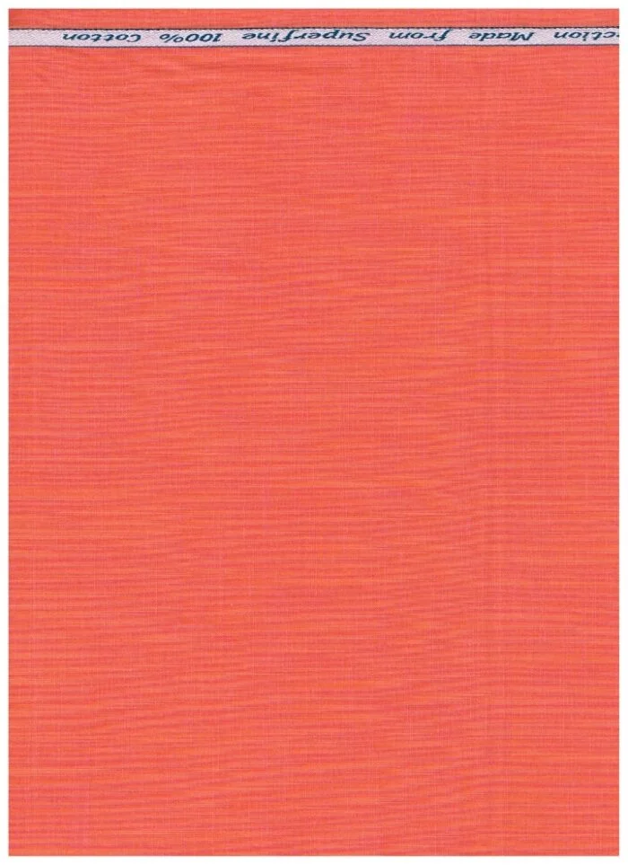 Arvind Orange Cotton Shirting Fabric