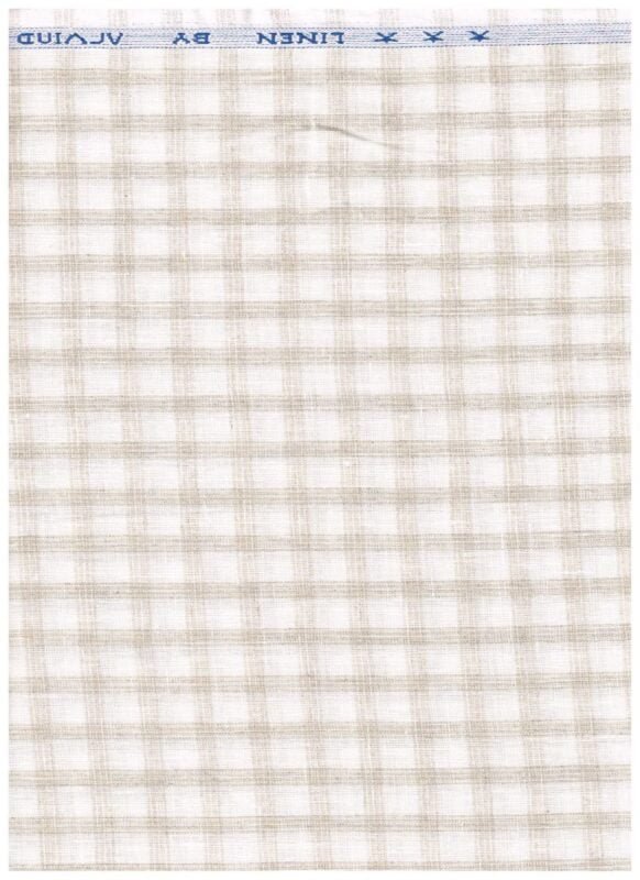 ARVIND LINEN SHIRT FABRIC NATURAL TONE CHECKS