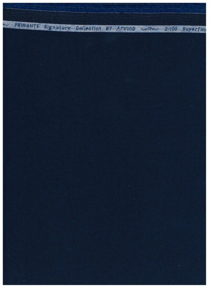 Arvind Navy Blue Cotton shirt Fabric