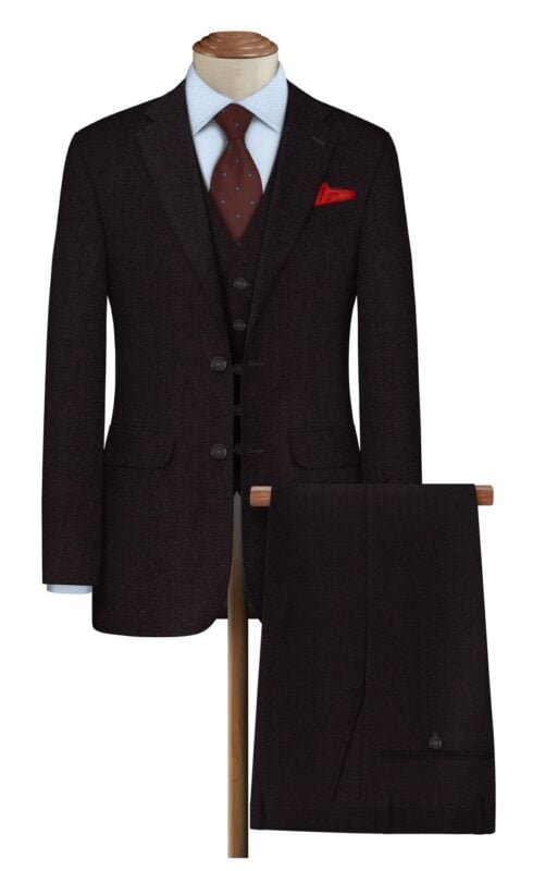 Raymond Coffee Brown Polyviscose Suit