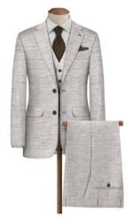 RAYMOND SILVER POLYWOOL LINEN SUIT