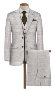 RAYMOND SILVER POLYWOOL LINEN SUIT