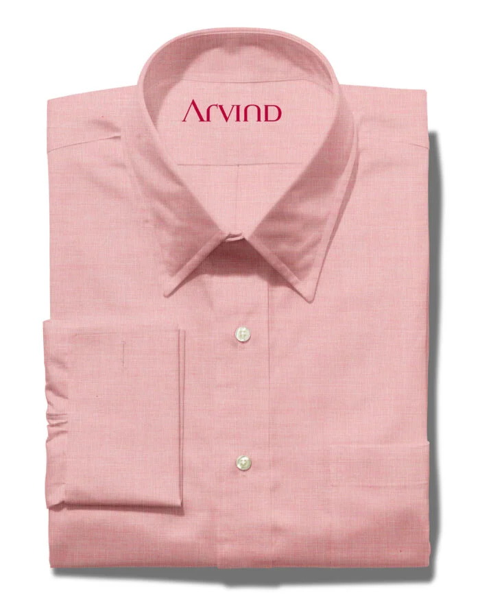 arvind cotton shirt peach