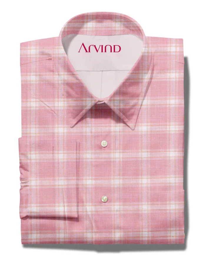 Arivnd Pink Tresca Cotton Shirting Fabric