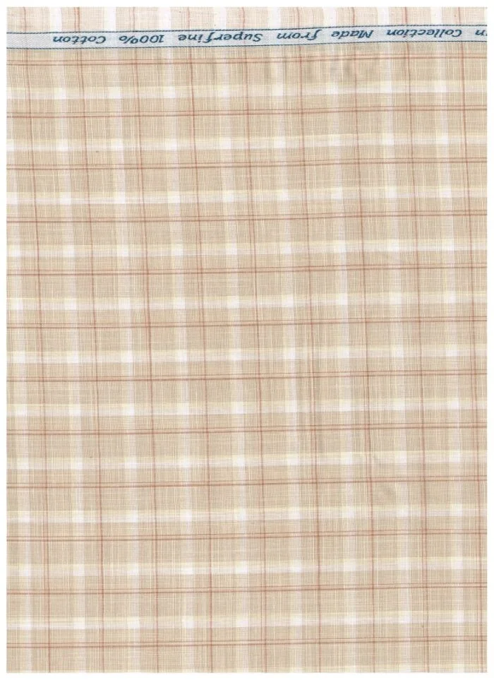 Arvind Beige Tresca Cotton Shirting Fabric