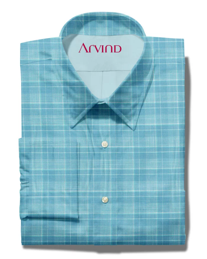 Arvind Blue Tresca Cotton Checks Shirt