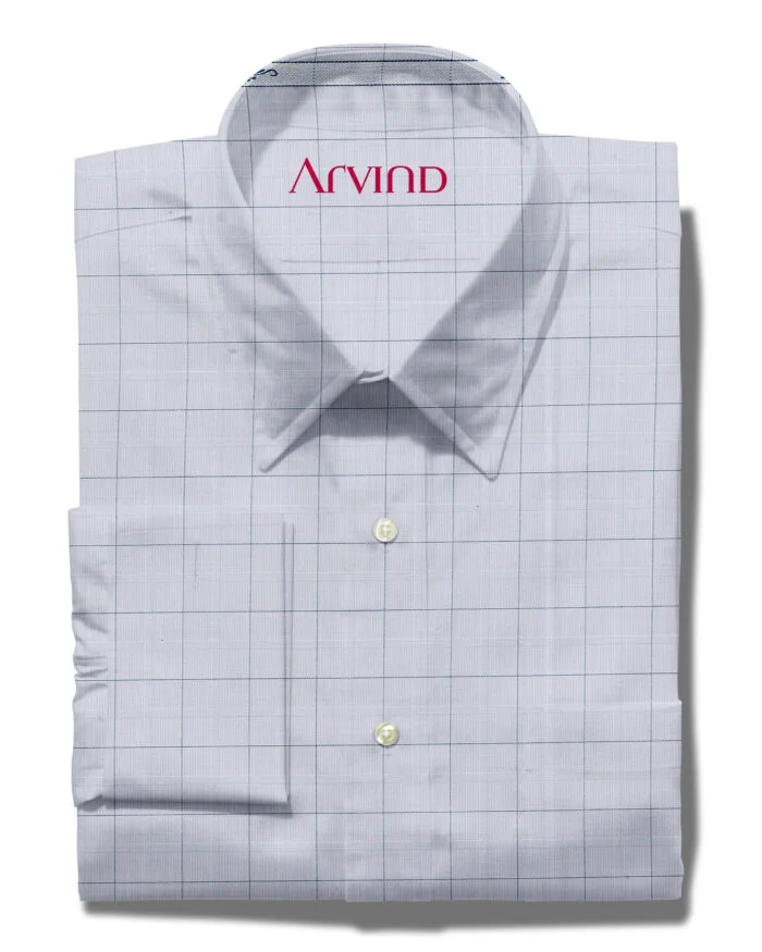 Arvind Light Grey Tresca Cotton Shirt