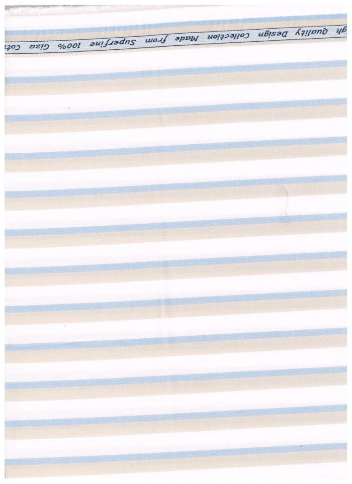 Arvind Beige Tresca Cotton Striped Shirting Fabric