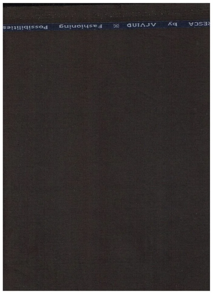 Arvind Licorice Brown Cotton Lycra Suiting Fabric